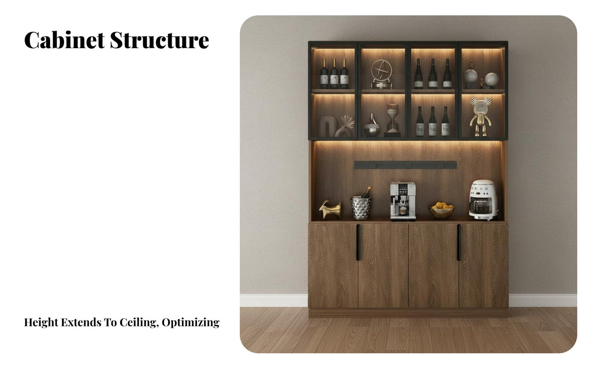 Beverage Cabinet Sideboard Light Luxury Living Space Design Room Display Cabinet Multi-Functional Sideboard with Drawers for Entertainers, Homeowners
