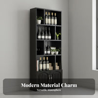 Floor Spirits Cabinet Large Capacity Freestanding Beverage Cabinet Stable Structure Spirits Display Shelf for Shop Owners, Restaurant, Living Room