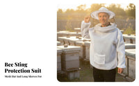 Half Torso Bee Suit Breathable Puncture-Resistant Resistant Bee Jacket Beekeeping Jacket Elastic Wristbands and Waist Ventilated