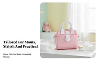Small Diaper Bag Multi-Compartment Mini Caregiver Bag Detachable Strap Convertible Diaper Tote for Moms, Travel, On the Go