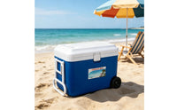 Hard   Chiller with Wheels Rolling Insulated Box with Wheel Heavy-Duty Ice Chest for Picnics