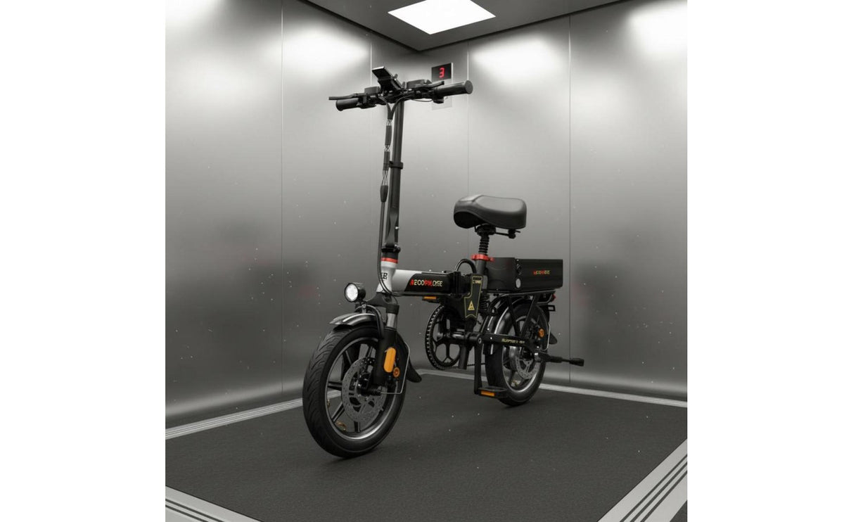 Powerful Brushless Engine Foldable Electric Bike Shock Absorption System Folding Electric Bike Aluminum Alloy Frame Fast Charging for Designated Drivers, Commuters