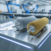 Stainless Steel Wire Brush Roller Rust Removal Industrial Polishing Brush Roller Heavy Duty Machine Part
