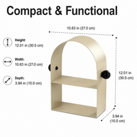 Desk Organiser for Students, 2 Tier Metal Monitor Stand, Movable Milk Tea Desk Tidy for Home Office, 27cm Length