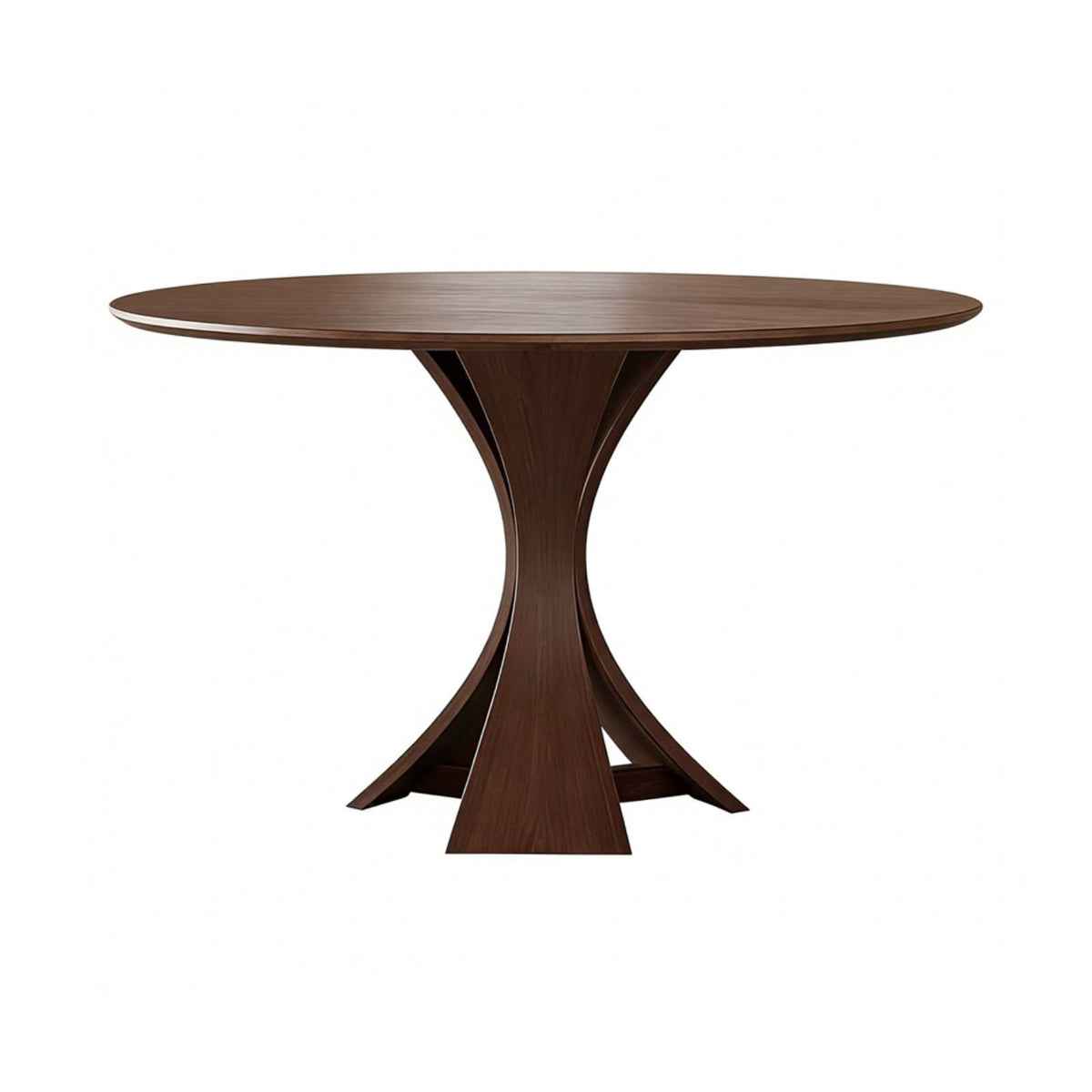 Round Dinner Table Minimalist Design Dining Furniture Retroretro-Modern Modern Design Sculptural Base for Small Apartments
