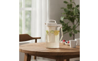 Leak-Proof Cold Brew Pitcher with Filter Slender Cold Brew Pitcher Reusable Iced Tea Maker with Infuser Food-Grade-Clear for Kitchen Counter