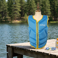 Slim Buoyancy Vest with Front Zipper Slimline Non-Inflatable Buoyancy Vest Portable Sleeveless for Swimming
