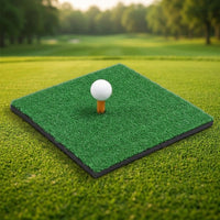 Portable Golf Practice Mat 30x30cm, Rubber Golf Hitting Mat, Golf Simulator Mat for Indoor Training