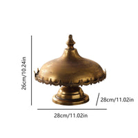 Pedestal Tray with Edge Decorative Metal Pedestal Stand Elevated