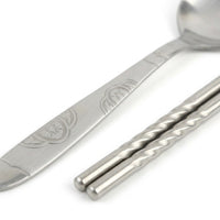 Stainless Steel Cutlery Set, Portable Camping Cutlery Set, Reusable Chopsticks and Spoon, Picnic Cut - Image 5