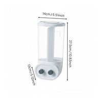 Wall Mounted Grain Dispenser Adjustable Dividers for Pantry