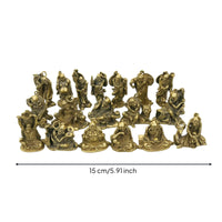 18 Pieces Arhat Figurines Zen Buddhist Statues Meditation for Altar, Collectors