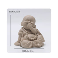 Prayer Bead Monk Figurine Beige House Decoration Easy Care