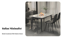 Minimalist Design Table and Seating Set Heat Resistant 4-Person Rectangular Dining Ensemble Space-Saving Household Furniture Easy to Clean for Apartment Dwellers, Families, Homeowners, Small Areas, Home