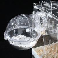 Syrian Hamster Cage Pet Castle, Luxury Hamster Habitat with Transparent Viewing, Modern Style Square Shape Indoor Use Detachable Home