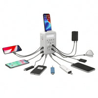Touch-Control Outlet Extender with Night Light Compact Outlet Extender with USB Ports Space-Saving Warm for Bedroom