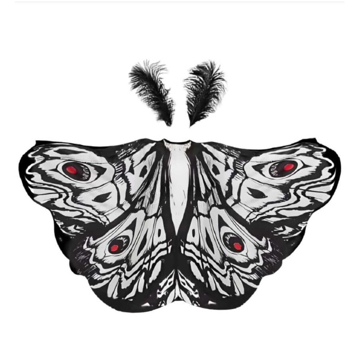 Moth Cape with Antennae Lightweight Accessory Comfortable Apparel for Cosplay