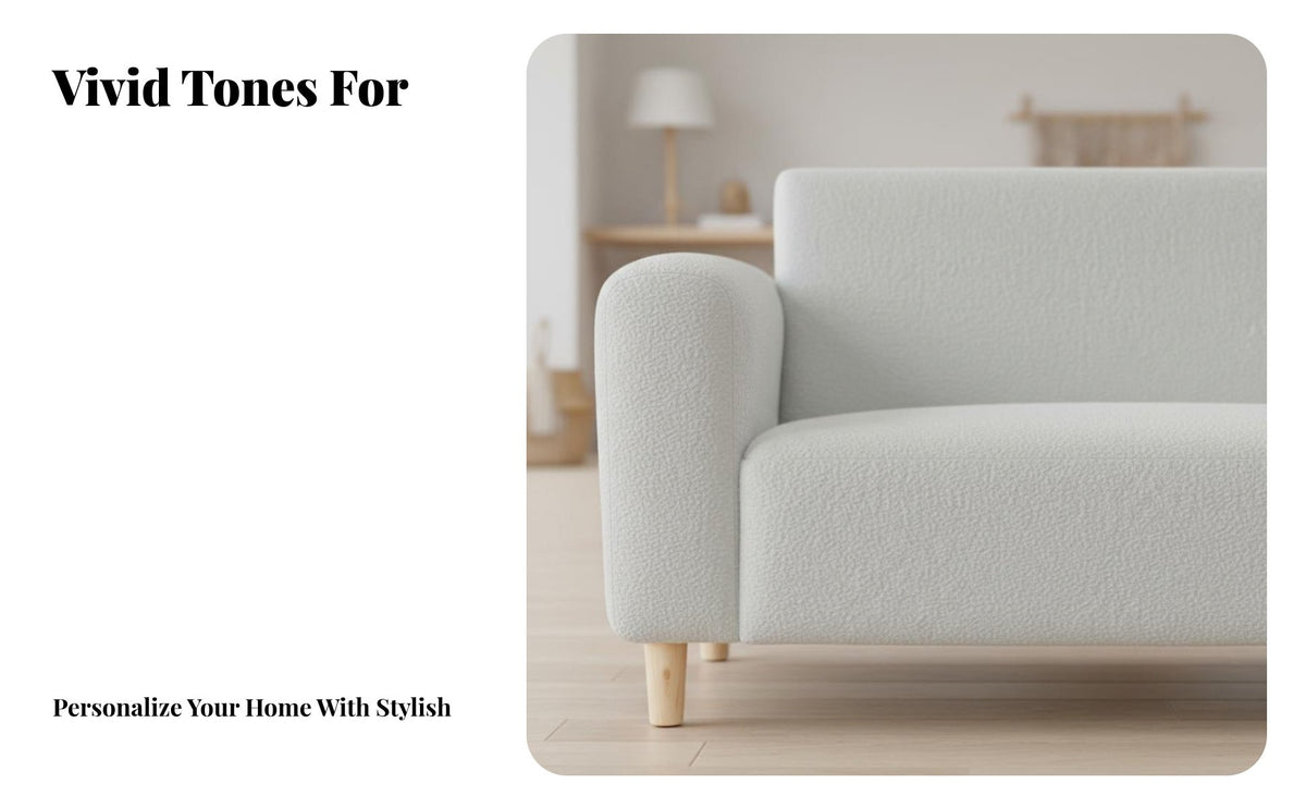 Nordic design Curved Boucle Settee Space-Saving Loveseat Minimalist Aesthetic Upholstered Seating Wooden Legs for Apartment Dwellers, Interior Designers, Living Room, Bedroom, Lounge Area, Entryway