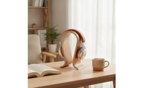 Wooden Headphone Stand Sculptural Arched Headphone Holder Arch Bridge Wooden Headset Holder for Gaming Aficionados, Professionals, Home Office
