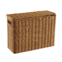 Wicker Storage Basket with Lid Breathable Home Organizer Rustic Charm