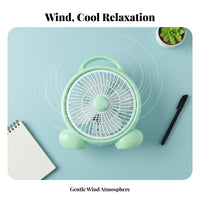 2 Speed Settings Small Desk Fan Safety Grid Mini Portable Fan Strong Airflow Air Circulator Energy Saving for Students, Office Workers, Dorm Room, Bedside Table