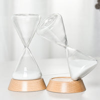 Glass Hourglass Timer 15 Minutes with Beech Wood Base