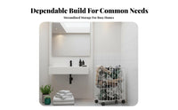 2-Basket Rolling Shelf Space-Saving Storage Trolley Multi-Tier for Laundry Room