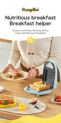 Mini Waffle Bowl Maker, Breakfast Machine, 600W, Metal Body, UK Plug