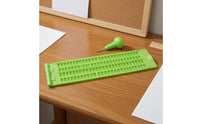 Hinged Top Braille Slate and Stylus Dot-Cell Openings Braille Writing Board Plastic Learning Aid Green