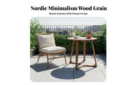 firm Wood Construction Round Pedestal Table Nordic Design Tripod End Table Space-Saving Household Furniture Minimalist visual appeal for Apartment Dwellers, homeowners, Students, Living Room, Balcony, Small areas, perusing alcove