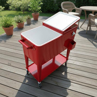 Insulated Rolling Cooler Easy to Clean Outdoor Storage Water Resistant