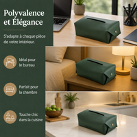 PU Leather Decorative Tissue Box, Rectangular 17×12×8.5 cm, Elegant for Office, Living Room, Modern Luxury Design