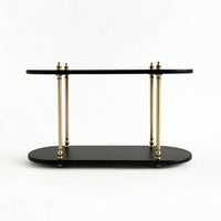 Desktop Shelf Organizer Vintage-Retro-Chic Desk Organizer Rack Home Desk Shelf with Two Tiers for Vanity, Bar, Sideboard