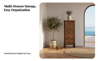 Mediterranean Design Distressed 6-Drawer chest of drawers Vintage design Chest of Drawers Antique Hardware Bedroom Cabinet Sturdy framework for Homeowners, Apartment Dwellers, Adults, Living Room, Home Decoration, Hallway, Entryway