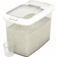 Airtight Food Storage Containers, Large Capacity Rice Bucket, Press Button Dispenser with Measuring Cup, Food Storage Bin for
