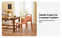 Stackable Plastic Chair Thickened Construction Indoor Seating Bright Hues Easy to Clean for Apartment Dwellers, Kitchen, Cafe