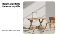 Adjustable Desk and Chair Set Built-in Storage Drawer for Home, Homeschooling