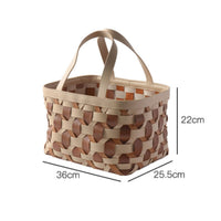Woven Basket with Handles Handwoven Storage Basket with Handles Flexible Laundry Hamper for Closet