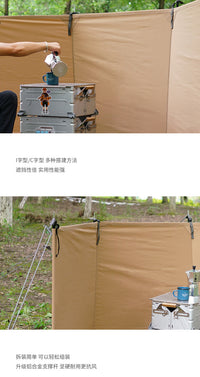 Outdoor Camping Windshield for Fire Pit, Oxford Cloth, Stainless Steel Frame, Square, 1500mm Waterproof