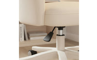 Height Adjustable Rolling Study Chair Comfortable Upholstery Ergonomic Backrest Chair Skin-Friendly Textile Home Furniture Space Saving for Students, Teens, Bedroom