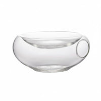 Side Opening Glass Bowl Transparent Glassware Frosted Vessel Easy to Clean Tableware for Banquet, Bar