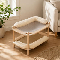 Bolstered Cat Bed Cushioned Bolsters Woven Cat Bed Breathable Pet Resting Furniture