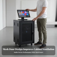 Mobile Amplifier Cabinet With Casters Audio Equipment Cabinet Open Air Design Rolling Stereo Component Rack for Home Theater Enthusiasts, Living Room