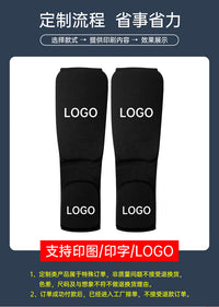 Karate Footed Shin Guard with Thick Knit Padding for Martial Arts