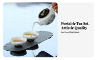 4 Pieces Portable Travel Tea Set Compact Teapot with 2 Cups Set for Travelers