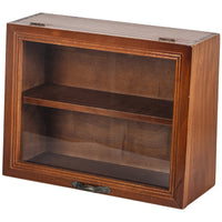 Walnut Wood Dustproof Display Case for Blind Boxes and Figures with Flip Lid