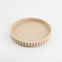 round Tray with Fluted rims Speckled Stone Tray Earthy Aesthetic Catchall for Entryway