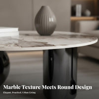 2 Pieces Light Luxury Two-Piece circular table Set Modern design Household Furniture Italian Inspired Space-Saving for Interior Designers, Apartment Dwellers, Homeowners, Living Room, Small Spaces, Hotel Lobby, Lounge Area
