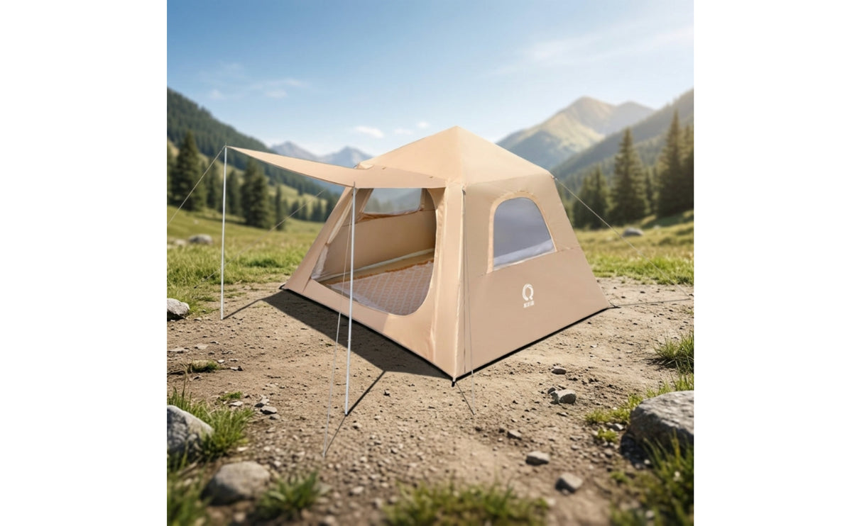 Quick Setup Inflatable Tent with Awning Long-Lasting Inflatable Cabin Tent Windproof Spacious for Families, Camping