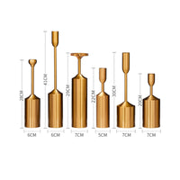 6 Pieces Gold Candlestick Holders Slender Candlestick Holder Set Classic